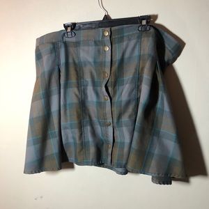 Plaid button up skirt